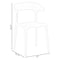 Fabulaxe Modern Plastic Outdoor Dining Chair with Open U Shaped Back, Yellow, PK 4 QI004228.YL.4 - alternate 6